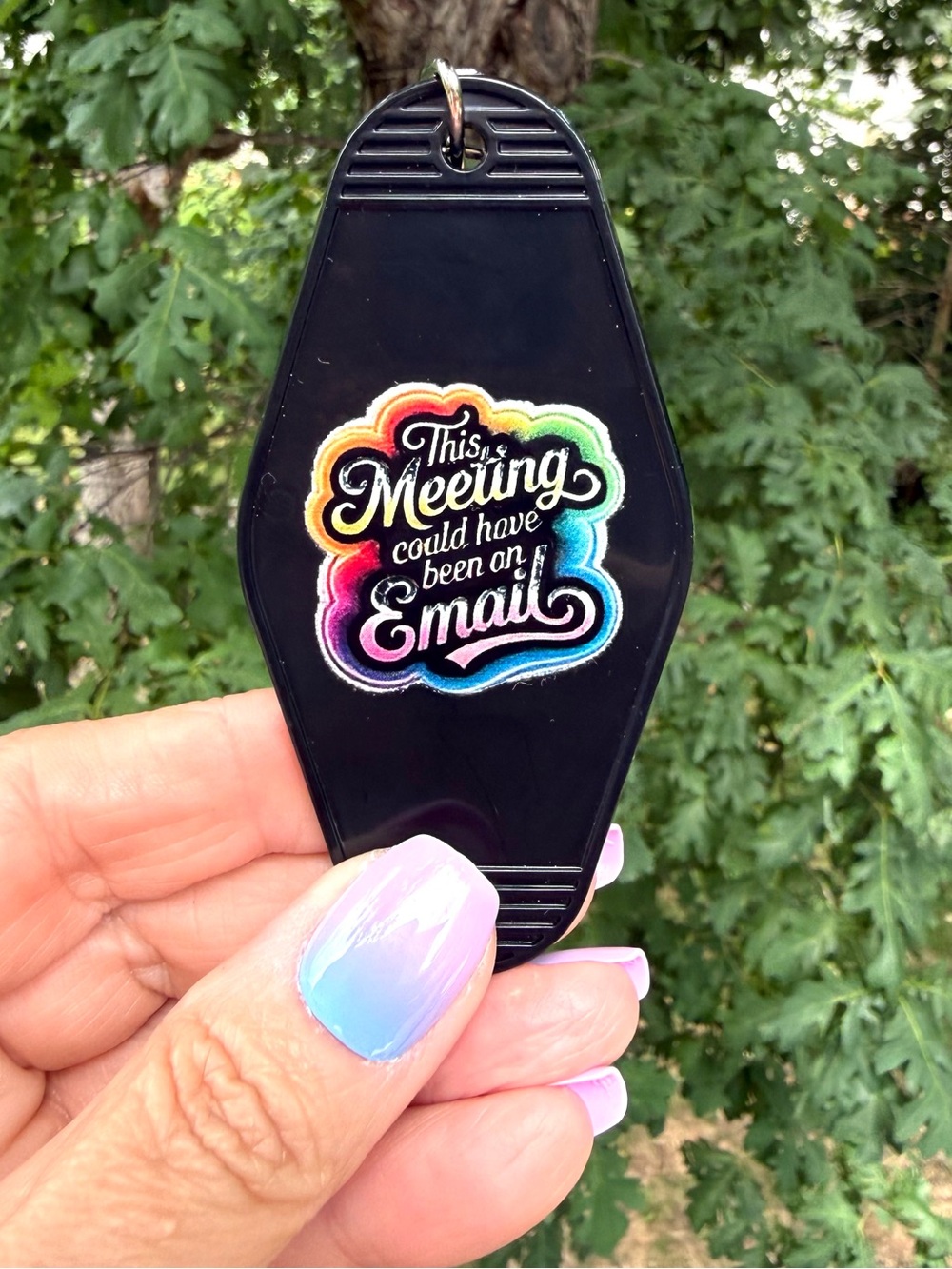 Vintage style motel key 3.5” keychain office humor funny co-worker gift idea